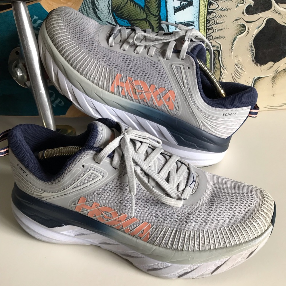 Hoka Bondi 7 'Lunar Rock Black Iris' Sz 8D